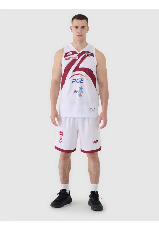 4f - 4F Koszulka meczowa replika domowa z sezonu 2024/25 męska 4F x PLK - Spójnia Stargard - multikolor XXL. Typ kołnierza: dekolt w serek. Kolor: wielokolorowy. Materiał: dzianina, włókno, materiał, syntetyk. Wzór: nadruk, gładki, aplikacja, ze splotem. Sezon: lato. Sport: koszykówka, fitness