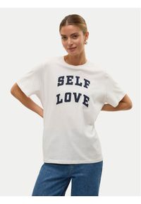 Vero Moda T-Shirt Halle 10321318 Biały Loose Fit. Kolor: biały. Materiał: bawełna