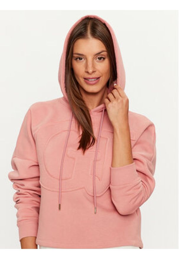 Guess Bluza V3BQ10 KBXX1 Różowy Regular Fit. Kolor: różowy. Materiał: bawełna