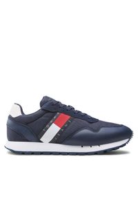 Tommy Jeans Sneakersy Retro Leather Runner EM0EM01081 Granatowy. Kolor: niebieski. Materiał: materiał