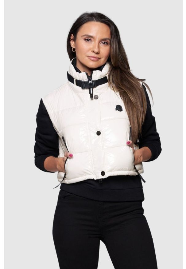 Invicta - INVICTA Biały puchowy bezrękawnik damski, Rozmiar XS. Kolor: biały. Materiał: puch. Długość rękawa: bez rękawów