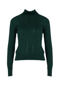 Pepe Jeans Sweter "Bella" | PL701888 | Bella | Kobieta | Zielony. Typ kołnierza: golf. Kolor: zielony. Materiał: bawełna, wiskoza. Wzór: ażurowy, aplikacja #3