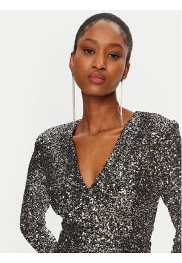 Rinascimento Sukienka koktajlowa CFC0121759003 Srebrny Regular Fit. Kolor: srebrny. Materiał: syntetyk. Styl: wizytowy