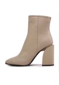 Pinko - PINKO Botki Tea Tronchetto PE 23 BLKS1 100664 A0N9 Beżowy. Kolor: beżowy. Materiał: skóra #5