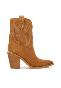Guess Kowbojki FLTSAL SUE10 Brązowy. Kolor: brązowy. Materiał: zamsz, skóra