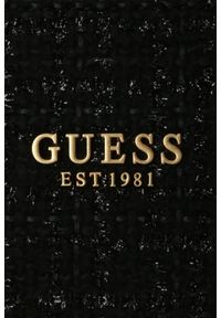 Guess - GUESS Duża czarna shopperka Silvana. Kolor: czarny. Materiał: skórzane