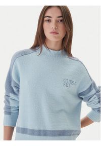 Guess Golf W5BR78 Z4242 Niebieski Relaxed Fit. Typ kołnierza: golf. Kolor: niebieski. Materiał: syntetyk #5