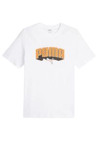 Puma - Męska Koszulka Z Grafiką Hip Hop. Kolor: biały. Sport: turystyka piesza