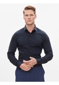 Calvin Klein Koszula K10K112301 Granatowy Slim Fit. Kolor: niebieski. Materiał: bawełna