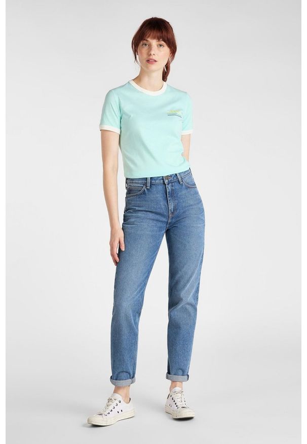 Lee - LEE MOM STRAIGHT DAMSKIE SPODNIE JEANSOWE L32IGAET 112107555