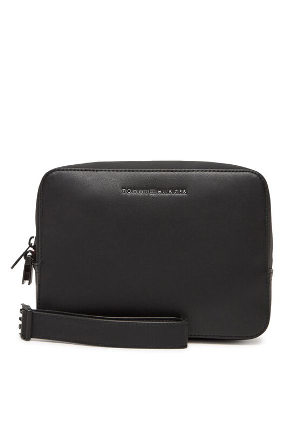 TOMMY HILFIGER - Tommy Hilfiger Kosmetyczka Th Foundation Washbag AM0AM13527 Czarny. Kolor: czarny. Materiał: skóra