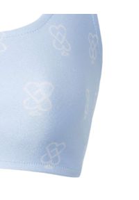 CUORI e PICCHE - Błękitny top od bikini z nadrukiem logo. Kolor: niebieski. Materiał: materiał. Wzór: nadruk