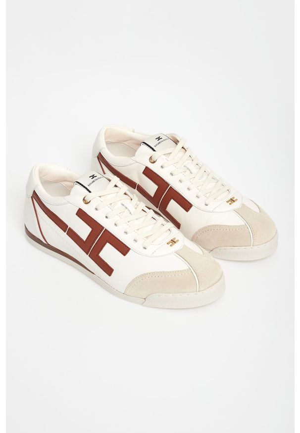 Elisabetta Franchi - Sneakersy damskie skórzane ELISABETTA FRANCHI. Materiał: skóra
