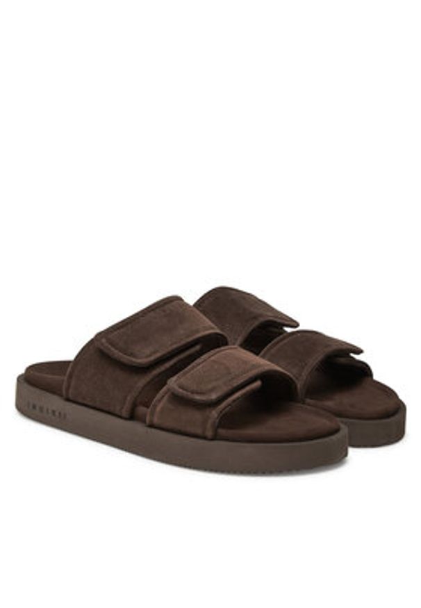 Inuikii Klapki Suede Double Band 50102-510 Brązowy. Kolor: brązowy. Materiał: skóra, zamsz