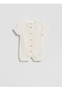 Reserved - Dzianinowy kombinezon - złamana biel. Materiał: dzianina #1