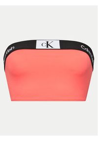 Calvin Klein Swimwear Góra od bikini KW0KW02355 Koralowy. Kolor: pomarańczowy. Materiał: syntetyk #3