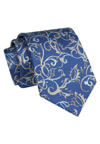 Alties - Krawat - ALTIES - Niebieski, Motyw Kwiatowy. Kolor: niebieski. Materiał: tkanina. Wzór: kwiaty. Styl: elegancki, wizytowy
