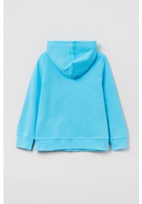 OVS bluza bawełniana dziecięca z kapturem gładka. Okazja: na co dzień. Typ kołnierza: kaptur. Kolor: niebieski. Materiał: bawełna. Wzór: gładki. Styl: casual