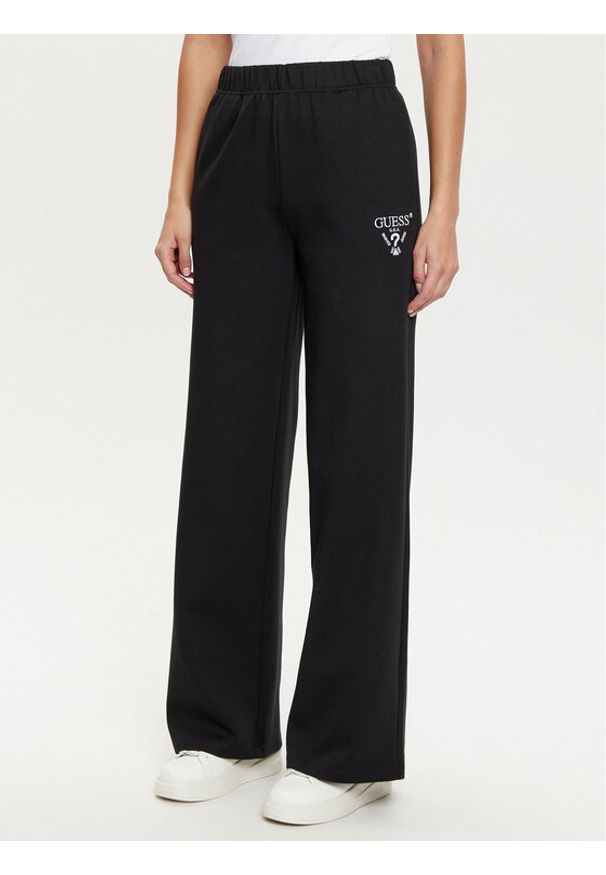 Guess Spodnie dresowe V5RB12 KC3D2 Czarny Regular Fit. Kolor: czarny. Materiał: syntetyk, bawełna