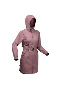 quechua - Kurtka turystyczna damska, długa, Quechua Raincut, wodoodporna. Kolor: fioletowy. Długość: długie. Sport: wspinaczka #1