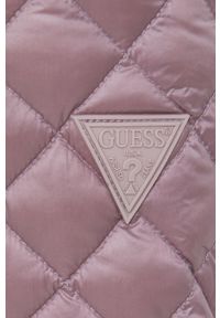 Guess kurtka puchowa damska kolor różowy przejściowa. Kolor: różowy. Materiał: puch. Wzór: gładki #6