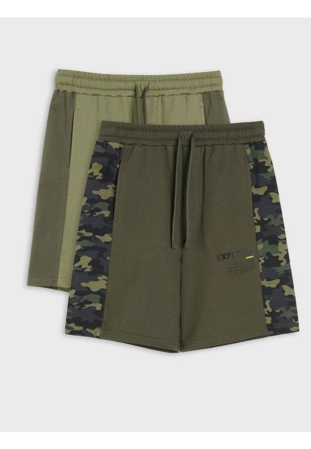 Sinsay - Szorty 2 pack - khaki. Kolor: brązowy