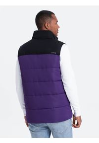 Ombre Clothing - BEZRĘKAWNIK MĘSKI PIKOWANY V63 -. Kolor: fioletowy. Materiał: poliester. Długość rękawa: bez rękawów #3