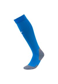 Getry piłkarskie Puma Liga Core Socks. Kolor: niebieski, biały, wielokolorowy. Materiał: bawełna, poliester, elastan. Sport: piłka nożna