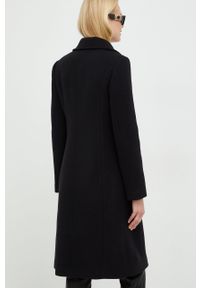 Elisabetta Franchi płaszcz wełniany kolor czarny przejściowy dwurzędowy. Okazja: na co dzień. Kolor: czarny. Materiał: wełna. Styl: casual, klasyczny #4