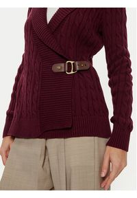 Lauren Ralph Lauren - LAUREN RALPH LAUREN Sweter 200808258003 Bordowy Regular Fit. Kolor: czerwony. Materiał: bawełna #5