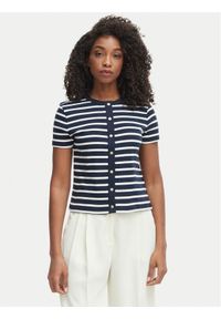 TOMMY HILFIGER - Tommy Hilfiger Bluzka WW0WW48709 Granatowy Slim Fit. Kolor: niebieski. Materiał: bawełna #1