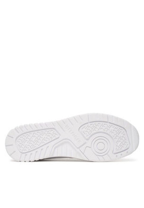 TOMMY HILFIGER - Tommy Hilfiger Sneakersy Th Basket Core Stripes FM0FM05631 Biały. Kolor: biały. Materiał: skóra