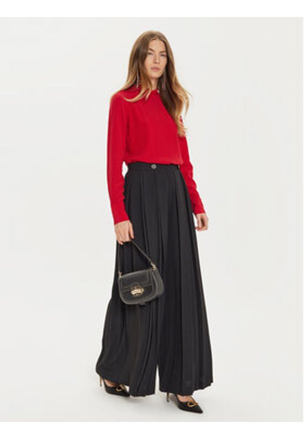 TwinSet - TWINSET Spodnie palazzo 242TT2172 Czarny Wide Leg. Kolor: czarny. Materiał: syntetyk