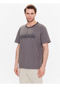 Napapijri T-Shirt S-Santiago NP0A4H2J Szary Regular Fit. Kolor: szary. Materiał: bawełna