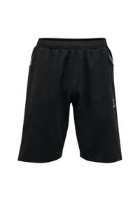 Hummel - HUMMEL spodenki krótkie bawełniane MOVE GRID COTTON SHORTS. Kolor: czarny. Materiał: tkanina, bawełna. Długość: krótkie. Sport: fitness #1