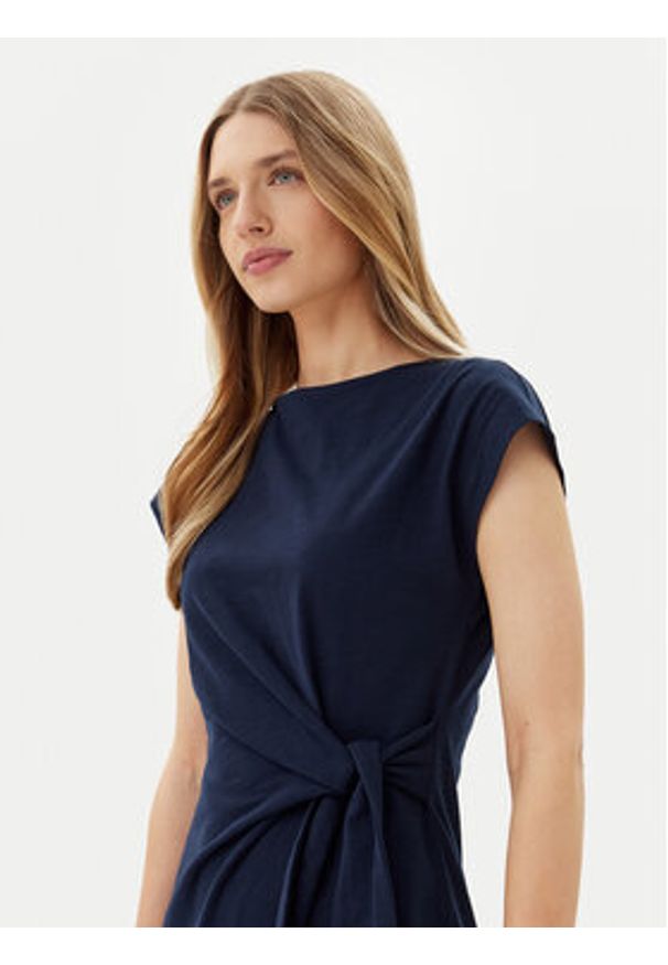 TOMMY HILFIGER - Tommy Hilfiger Sukienka codzienna WW0WW45159 Granatowy Regular Fit. Okazja: na co dzień. Kolor: niebieski. Materiał: bawełna. Typ sukienki: proste. Styl: casual