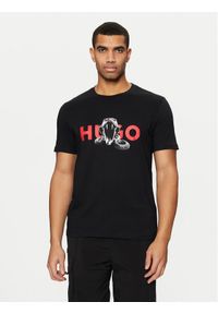 Hugo - HUGO T-Shirt Deyladec 50530607 Czarny Regular Fit. Kolor: czarny. Materiał: bawełna