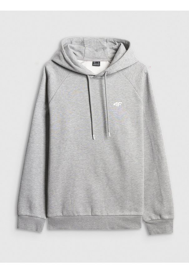 4f - 4F Bluza dresowa regular z kapturem męska - szara XXL. Okazja: na co dzień. Typ kołnierza: kaptur. Kolor: szary. Materiał: dresówka. Długość rękawa: raglanowy rękaw. Styl: casual, sportowy