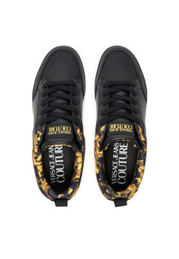 Versace Jeans Couture Sneakersy 79YA3SD6 ZPB38 Czarny. Kolor: czarny. Materiał: skóra