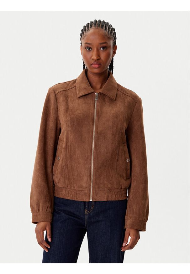 Morgan Kurtka z imitacji skóry 252-GPOKEL Brązowy Regular Fit. Kolor: brązowy. Materiał: skóra