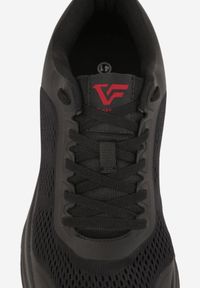 Born2be - Czarno-Czerwone Buty Sportowe Sznurowane z Siateczką Delle. Okazja: na co dzień. Kolor: czarny. Materiał: jeans #2