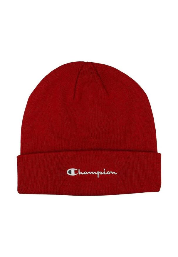 Champion - Czapka Z Haftowanym Logo. Kolor: czerwony. Wzór: haft