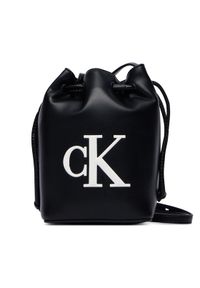 Calvin Klein Torebka Bold Ck Mini Bucket Crossbody LV04F3870G Czarny. Kolor: czarny. Materiał: skórzane #1