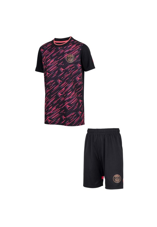 PARIS SAINT GERMAIN - Strój Piłkarski Paris Saint-Germain Czarny 25/26. Kolor: wielokolorowy, czarny, różowy. Materiał: poliester. Sport: piłka nożna