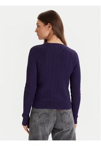 Tommy Jeans Sweter Cable Essential DW0DW22165 Fioletowy Regular Fit. Kolor: fioletowy. Materiał: bawełna #4