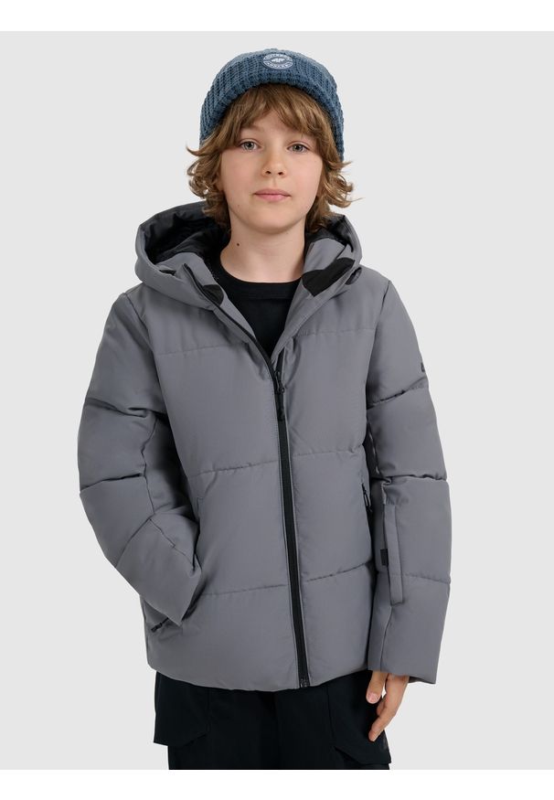 4f - 4F Kurtka narciarska membrana 5000 chłopięca - szara 152 (11-12 lat). Kolor: szary. Materiał: poliester, materiał. Sezon: lato