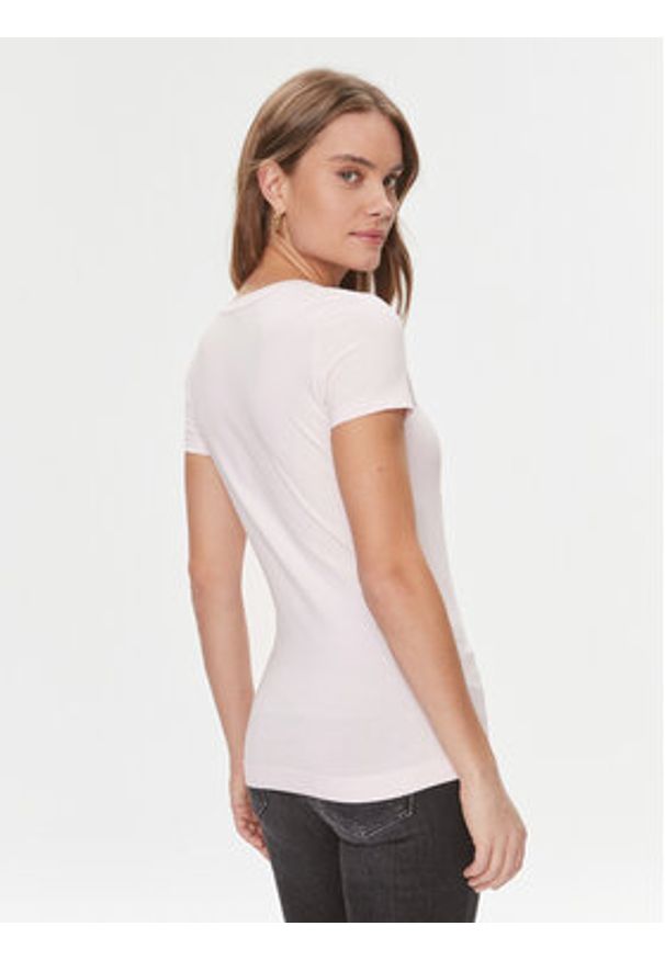 Guess T-Shirt W4RI35 J1314 Różowy Slim Fit. Kolor: różowy. Materiał: bawełna