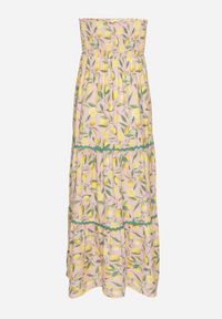 Born2be - Różowa Sukienka w Cytryny z Kokardą Galadessa. Okazja: na randkę, na co dzień. Typ kołnierza: kokarda. Kolor: różowy. Sezon: lato. Styl: elegancki, casual #4