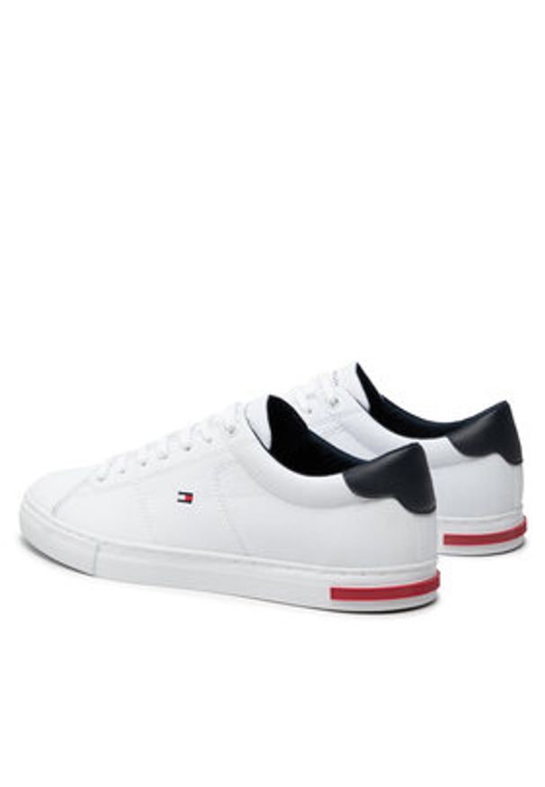 TOMMY HILFIGER - Tommy Hilfiger Sneakersy Essential Leather Detail Vulc FM0FM04047 Biały. Kolor: biały. Materiał: skóra