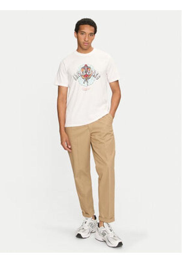 Jack & Jones - Jack&Jones T-Shirt Coconut Skull 12255192 Biały Standard Fit. Kolor: biały. Materiał: bawełna